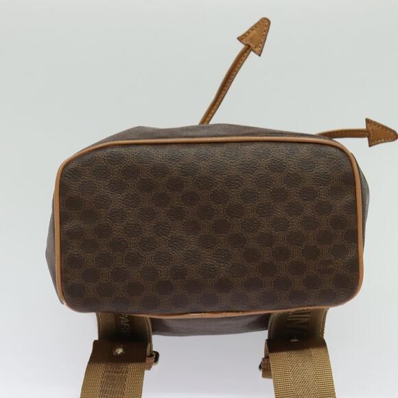 CELINE Macadam Canvas Backpack Pvc Leather Brown Gold - Picture 9 of 12